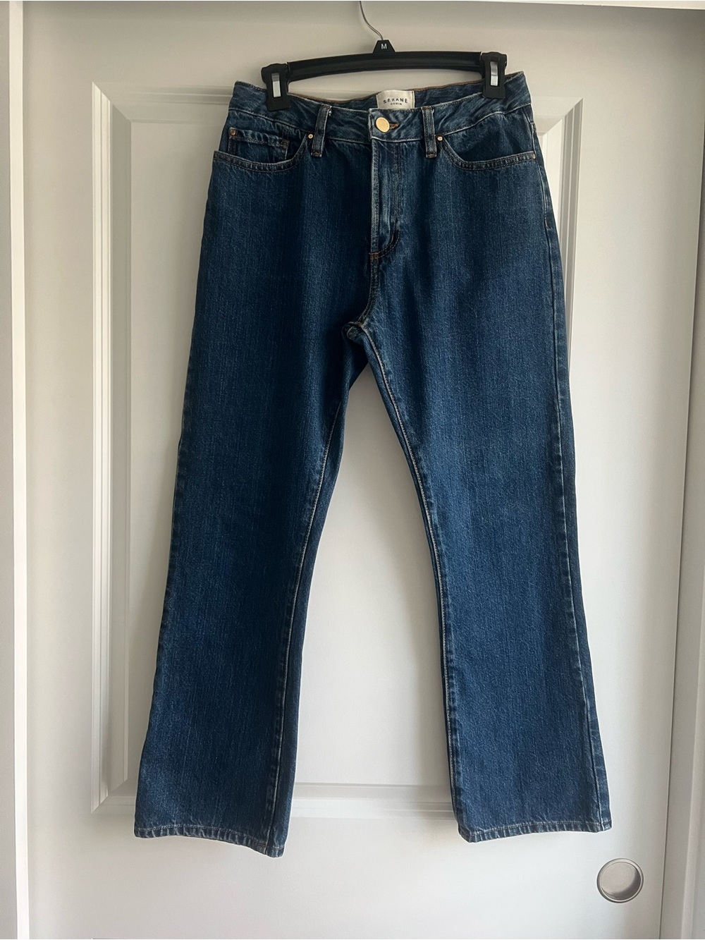 Sezane Women’s Dark Blue Straight-Leg Jeans -